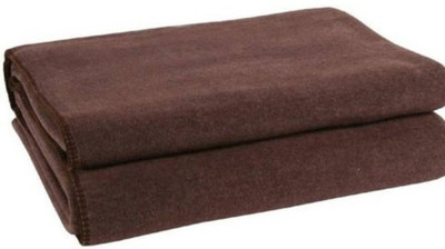 MUKHAKSH Solid Double Fleece Blanket for  Mild Winter(Polyester, Double Bed Winter Woolen AC Room Fleece Brown Coffee Blanket (800 Grams))
