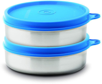Signoraware Steel Utility Container  - 120 ml(Pack of 2, Silver, Blue)