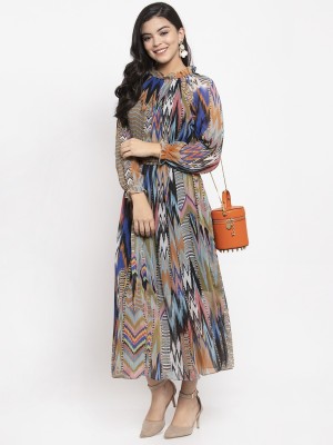 KASSUALLY Women Maxi Multicolor Dress