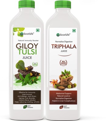 Scorlife Giloy Tulsi Juice (1 L) & Triphala Juice (1 L)(2 x 1000 ml)