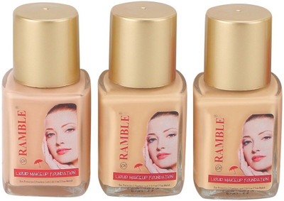 Ramble Liquid Make Up Foundation, 30 ml each (Pack of 3) Foundation(white, 90 ml)