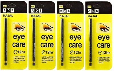 ads Kajal Waterproof Long-Lasting Pack of 4 (black, 0.35 g)(Black, 1.4 g)