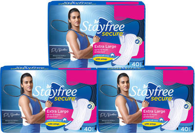 Stayfree Secure Cottony Sanitary Pad  (Pack of 120)