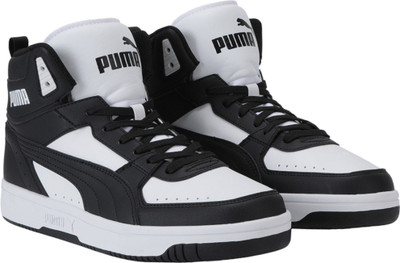 puma black and white high tops