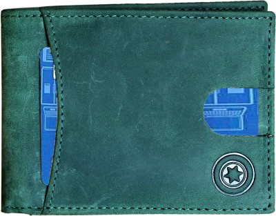 POLLSTAR Men Green Genuine Leather Wallet(7 Card Slots)