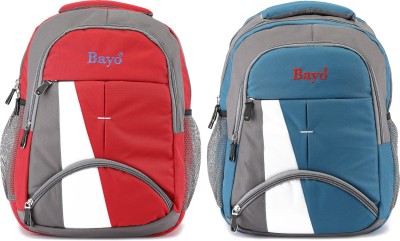 bayo Sky Blue & Red Combo of 2 Pc 40 Litres Laptop Backpack for School, College, Office & Picnic Waterproof & light weight 40 L Laptop Backpack(Blue, Red)