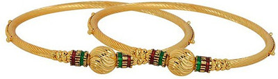 Divastri Metal Gold-plated Bangle Set(Pack of 2)