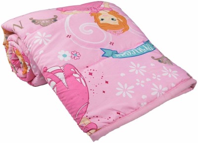 AQRate Cartoon Double Dohar for  Mild Winter(Poly Cotton, Pink)
