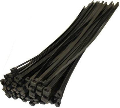 YUVAAN 6 inch Nylon Cable Ties Tie Wire Organiser Ties Pack of 100 , Black Nylon Flexible Straps Cable Tie(Black Pack of 100)
