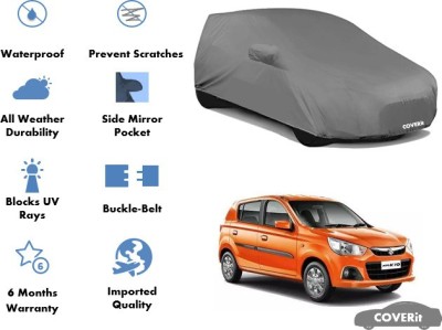 Coverit Car Cover For Maruti Suzuki Alto K10, Alto (With Mirror Pockets)(Grey, For 2019, 2020, 2021, 2022, 2023 Models)