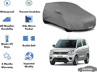 Coverit Car Cover For Maruti Suzuki Wagon R EV, Wagon R 1.0, WagonR Stingray, WagonR, Wagon R MPV (With Mirror Pockets)(Grey)