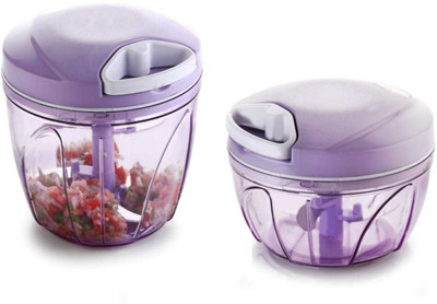 MHY New Design For Combo Chopper 1 Chopper Big , 1 Chopper Small Vejetable & Fruit Shap Chopper With Beeter Vegetable & Fruit Chopper(1 900ML Chopper With Egg Beaterand And Vegetable Cutting blad, 1 450ML Chopper With Vegetable Cutting blad)