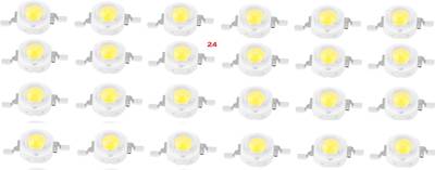 TechWiz 24 pcs High Power Led Chip 1W White (6000K-6500K / 300mA-350mA / DC 3V-3.4V / 1 Watt) Super Bright Intensity SMD COB Light Emitter Components Diode 1 W Bulb Lamp Beads DIY Lighting  (White)