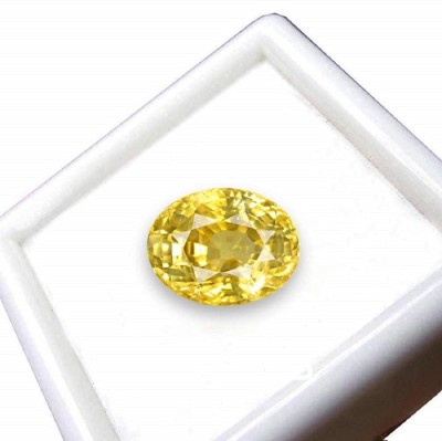 Aanya Jewels 7.25 Ratti Untreated Ceylone Yellow Sapphire (Pukhraj Stone) Original Certified Natural Gemstone for Mens & Womens Sapphire Stone