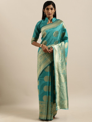 Shavya Self Design Bollywood Pure Silk Saree(Green)