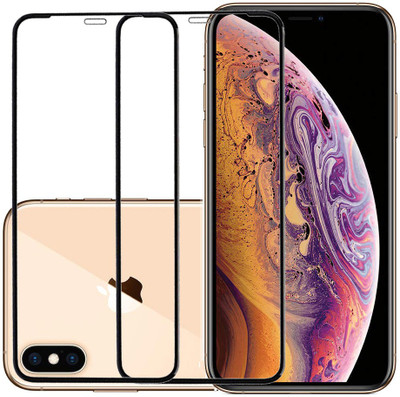 KARTRAY Edge To Edge Tempered Glass for Apple iPhone XS(Pack of 2)