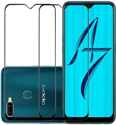 KARTRAY Edge To Edge Tempered Glass for Oppo A7(Pack of 2)