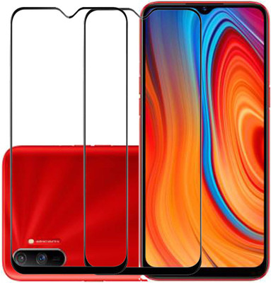 KARTRAY Edge To Edge Tempered Glass for Realme C3(Pack of 2)