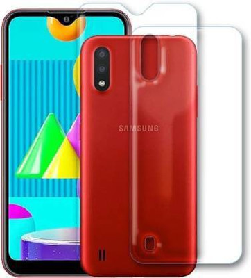 SOLIVAGANT Front and Back Tempered Glass for Samsung Galaxy M01(Pack of 2)