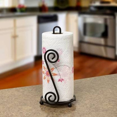 Smarts collection 1 Compartments Iron Napkin Roll Holder(Black)