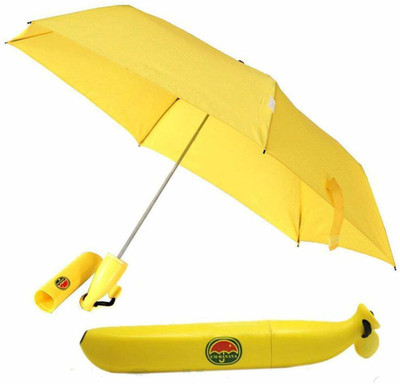 ARANKA 3 Fold with Auto Open and Close Stylish Banana Shaped Mini Foldable Umbrella(Multicolor)