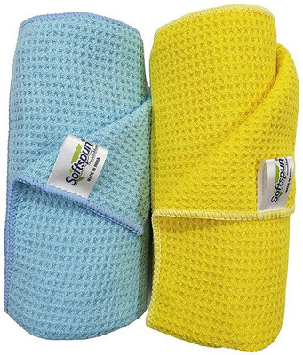 SOFTSPUN Microfiber Vehicle Washing  Cloth(Pack Of 2, 400 GSM)