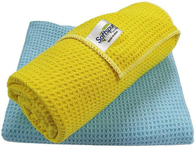 SOFTSPUN Microfiber Vehicle Washing  Cloth(Pack Of 2, 400 GSM)