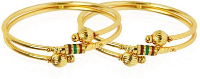 Divastri Metal Gold-plated Bangle Set(Pack of 2)