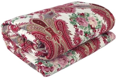 AQRate Floral Double AC Blanket for  AC Room(Poly Cotton, Red, White)