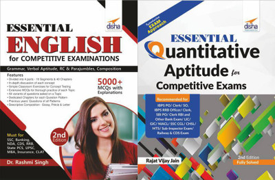 Essential English & Essential Quantitative Aptitude for Competitive Examinations(English, Paperback, Singh Rashmi)