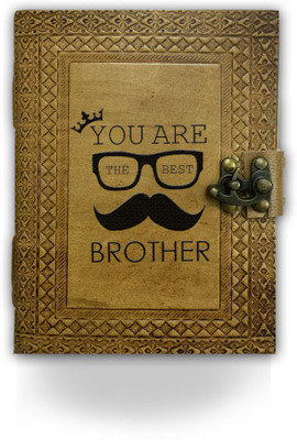 DI-KRAFT Handmade Paper diary rakhi gift for brother A4 Diary Unruled 200 Pages(Brown)