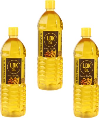 ldk oil LDK COLD PRESS OIL COMBO PACK GROUNDNUT OIL (chekku / ghani / virgin) 3No*1L PET BOTTLED Groundnut Oil PET Bottle(3 x 1 L)