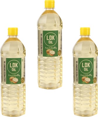 ldk oil LDK COLD PRESS OIL COMBO PACK COCONUT OIL (chekku / ghani / virgin) 3No*1L PET BOTTLED Coconut Oil PET Bottle(3 x 1 L)