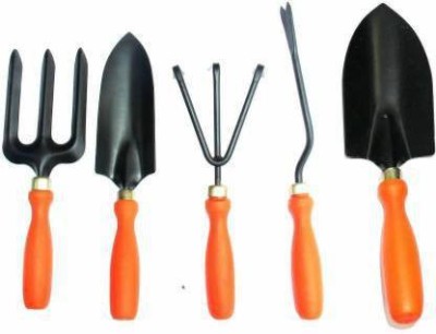 VVG TRADERS HEAVY DUTY FARMER CHOICE 5 TOOLS GARDENING SET OF Trowel, Cultivator, Transplanter, Weeder, Fork Garden Tool Kit Garden Tool Kit Garden Tool Kit(5 Tools)