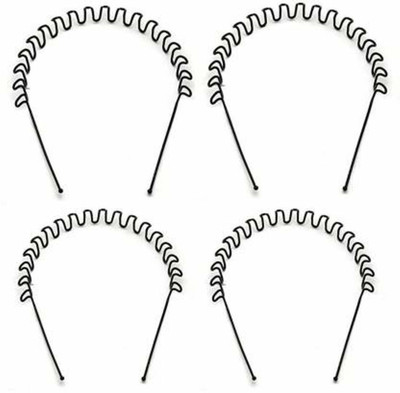 AVEU PACK OF 4, Quality Hair Band For Men And Women Daily Use Black Spring ZigZag Wave Metal Hair Hoop Band Unisex Sports Headband Headware Accessories Hair Band (Black) Hair Band(Black) AVEU PACK OF 4, Quality Hair Band For Men And Women Daily Use Black Spring ZigZag Wave Metal Hair Hoop Band Unisex Sports Headband Headware Accessories Hair Band (Black) Hair Band(Black)