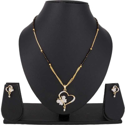 N P FASHION Brass Gold-plated Gold, Black Jewellery Set(Pack of 1)