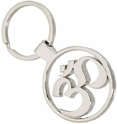 gtrp Hindu-Religious-Symbol-OM-Design-Metal-silver-Keychain Key Chain