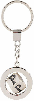 gtrp Rotating-Dice-Alphabet-Letter-P-Metal-Keychain Key Chain
