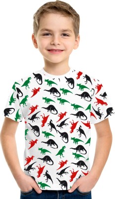 Luke and Lilly Boys Printed Cotton Blend T Shirt(Multicolor, Pack of 1)