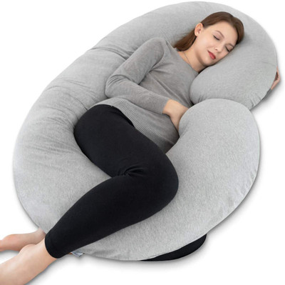 carnation pregnancy pillow Microfibre Solid Pregnancy Pillow Pack of 1(Grey)