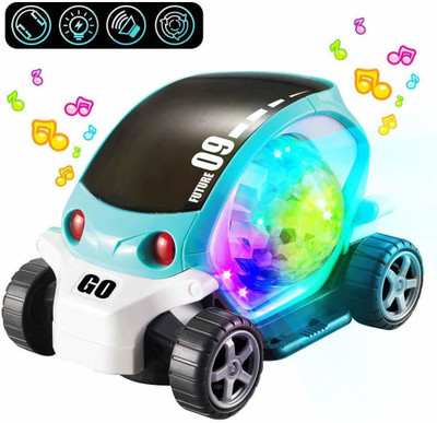 GoodsNet 09 Future Musical Stunt Car Rotate 360° with Flashing Light & Music (Multicolor)(Multicolor, Pack of: 1)