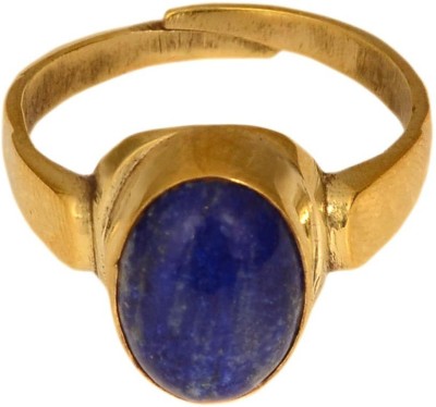 Takshila Gems Natural Lazuli Lazuli Stone Lab Certified Adjustable Ring in Panchdhatu (5 Metals), Lajward Stone Ring (6.25 Ratti / 5.62 Carat) Stone Lapis Lazuli Ring