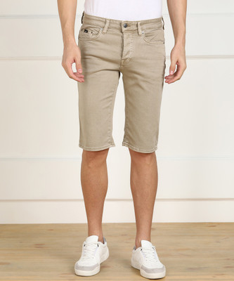 GAS Solid Men Denim Beige Denim Shorts