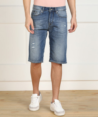 GAS Solid Men Blue Denim Shorts