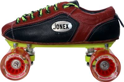 JJ Jonex Fix Body Quad Skates Shoe Super Professional P.U.Wheels Red with Free Skate's Bag Kids ( Age 7 - 8 Year) (MYC) Quad Roller Skates - Size 13 UK (20.5 CM)