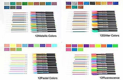 Sabahz Trading GEL PEN POINTED Nib Sketch Pens(Set of 48, Multicolor)