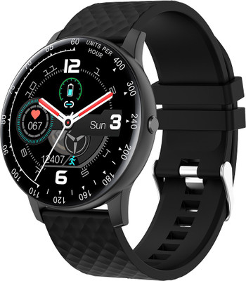 VIKYUVI Vikfit Gear Round Full Touch Control Smartwatch(Black Strap, Regular)