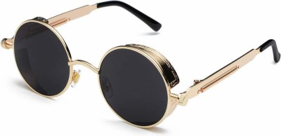 Ivy Vacker Round Sunglasses(For Men, Black)