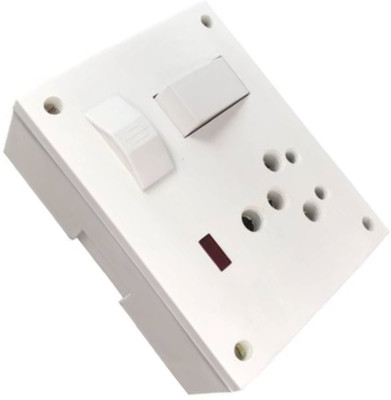 ZOLDYCK (Only Extension Board) Pvc Heavy Duty (2 in 1 15A & 54) 1 Socket, 1 Switch and Fuse 1  Socket Extension Boards(White, 0 m)