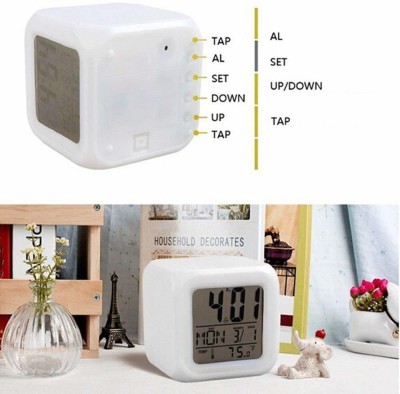 RHONNIUM Digital White Clock